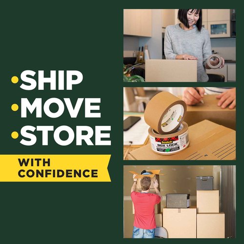 Scotch Box Lock Paper Packing Tape, Kraft Brown, Extreme Grip Kraft Paper Tape That Recycles with The Box, Shipping Tape, 1.88 in. x 25 yd., 8 Tape Rolls