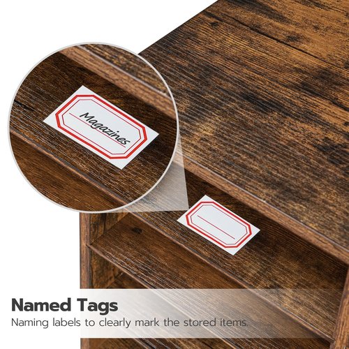 HOOBRO Countertop Mail Sorter Organizer, Wooden Literature Organizer, Student Mailbox for Classroom, Desktop Bill Organizer for Office Home School, 12 Compartments Rustic Brown FG43WF01