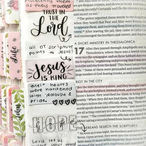 Clear Bible Journaling Stickers - 312 PCS Transparent Scripture & Faith Stickers for Prayer Journals