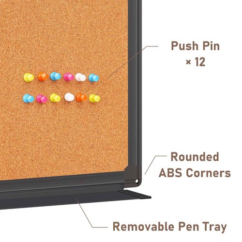 maxtek Combination White Board & Bulletin Cork Board 24 x 18 Whiteboard Magnetic, Combo Dry Erase Board with Black Aluminum Frame, 2' x 1.5' Hanging Message Board Wall Mounted for Homeschool Office