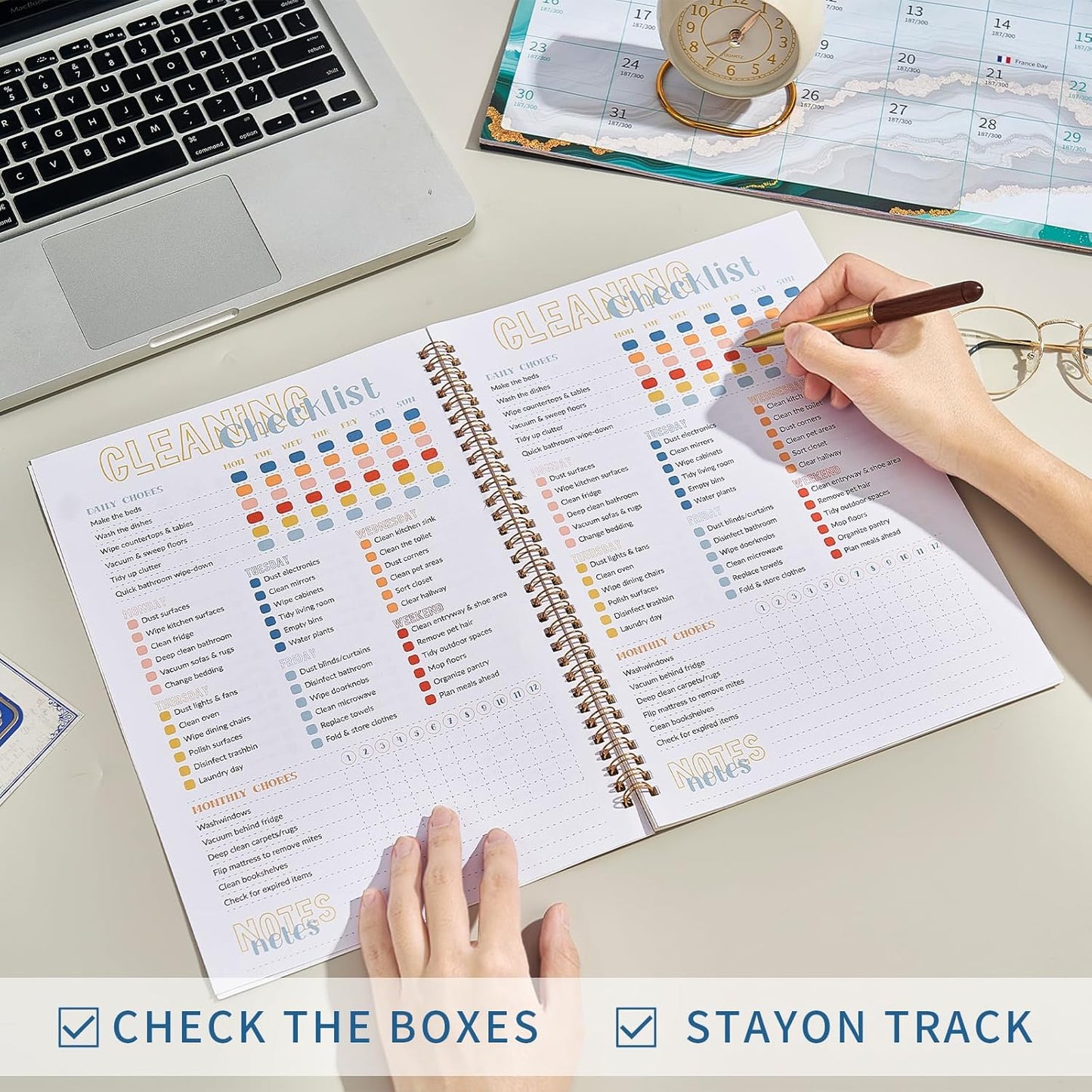 ADHD Cleaning Planner - A4 Weekly & Monthly Schedule | 30 Sheets for Home Organization