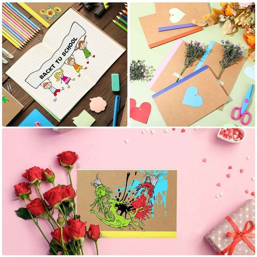 Handepo 100 Pack Composition Notebooks A5/A6 Ruled Lined Composition Kraft Notebooks Bulk Soft Cover Journals Travel Diary Memo for Students Classroom Office Supplies(A6,Colourful)