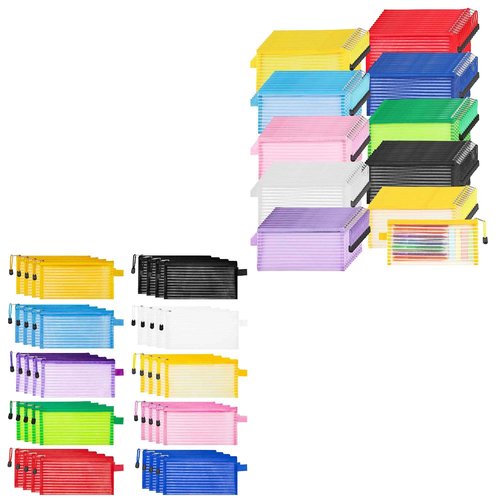 JARLINK 40 Pack and 120 Pack 10 Colors Zipper Mesh Pouch, Multipurpose Travel Zipper Bags for Organizing