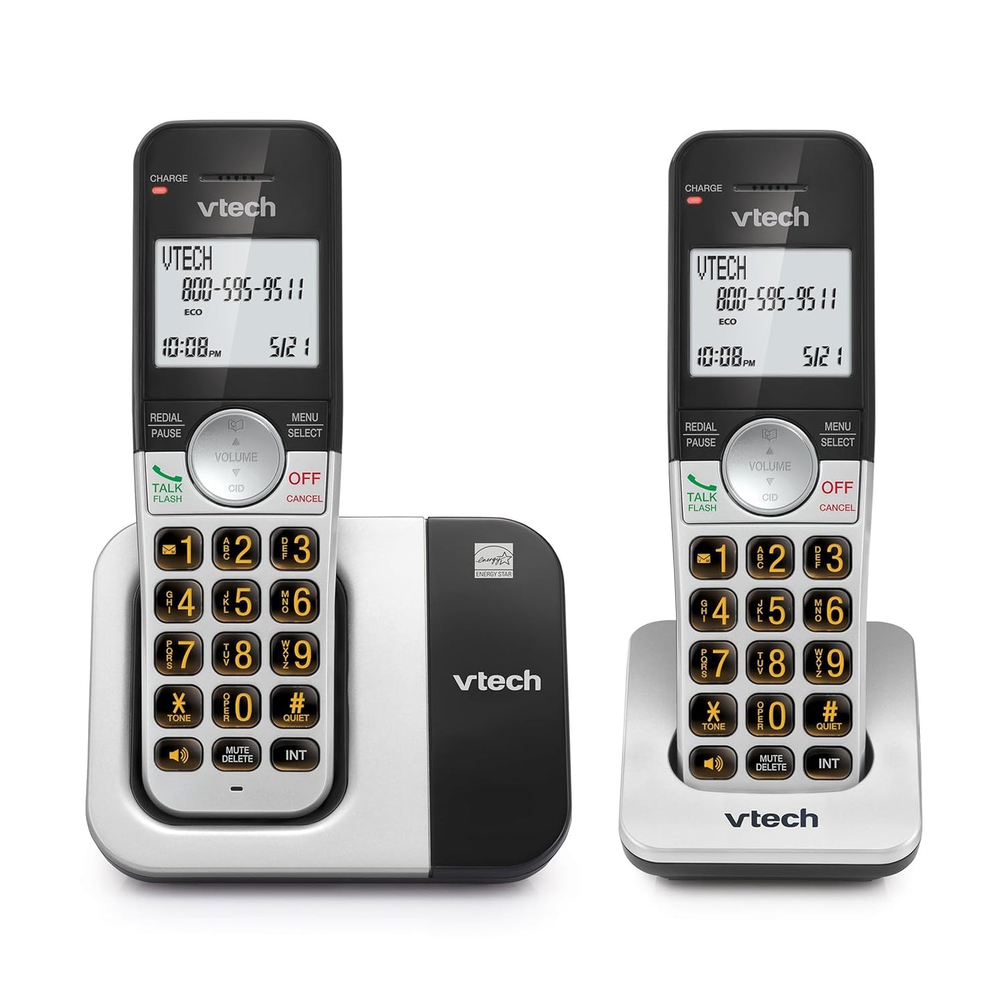 VTech Cordless Phone - 2-Handset System with Large Display & Big Buttons | DECT 6.0, Caller ID, Full Duplex Speakerphone