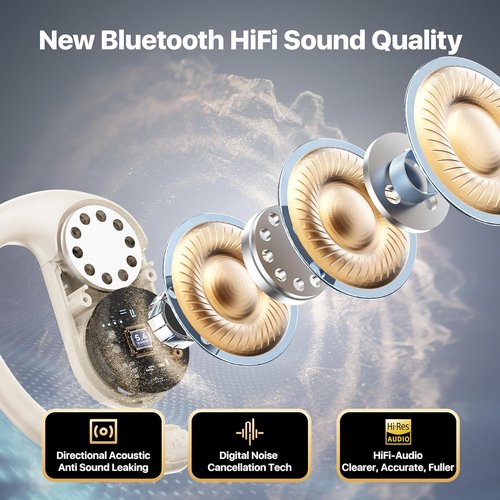 OWS AI Language Translator Earbuds - Real-Time 3-in-1 Translation Device for Travel & Learning | 144 Languages, White