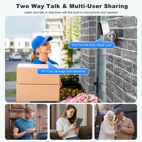 2K Security Cameras Wireless Outdoor, WiFi Battery Powered Indoor Camera for Home Security with AI Motion Detection, Spotlight, 2-Way Talk, Siren, IP65, Cloud/SD Storage, 2 Cameras