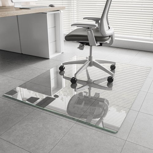 Chair Mat for Carpet, New Upgraded Tempered Glass 46"x60" Office Chair Mat for Carpet, Floor Mat Protector with Rounded and Polished Edges, Ideal for Wooden Floor, Rolling Chairs, Office, Home