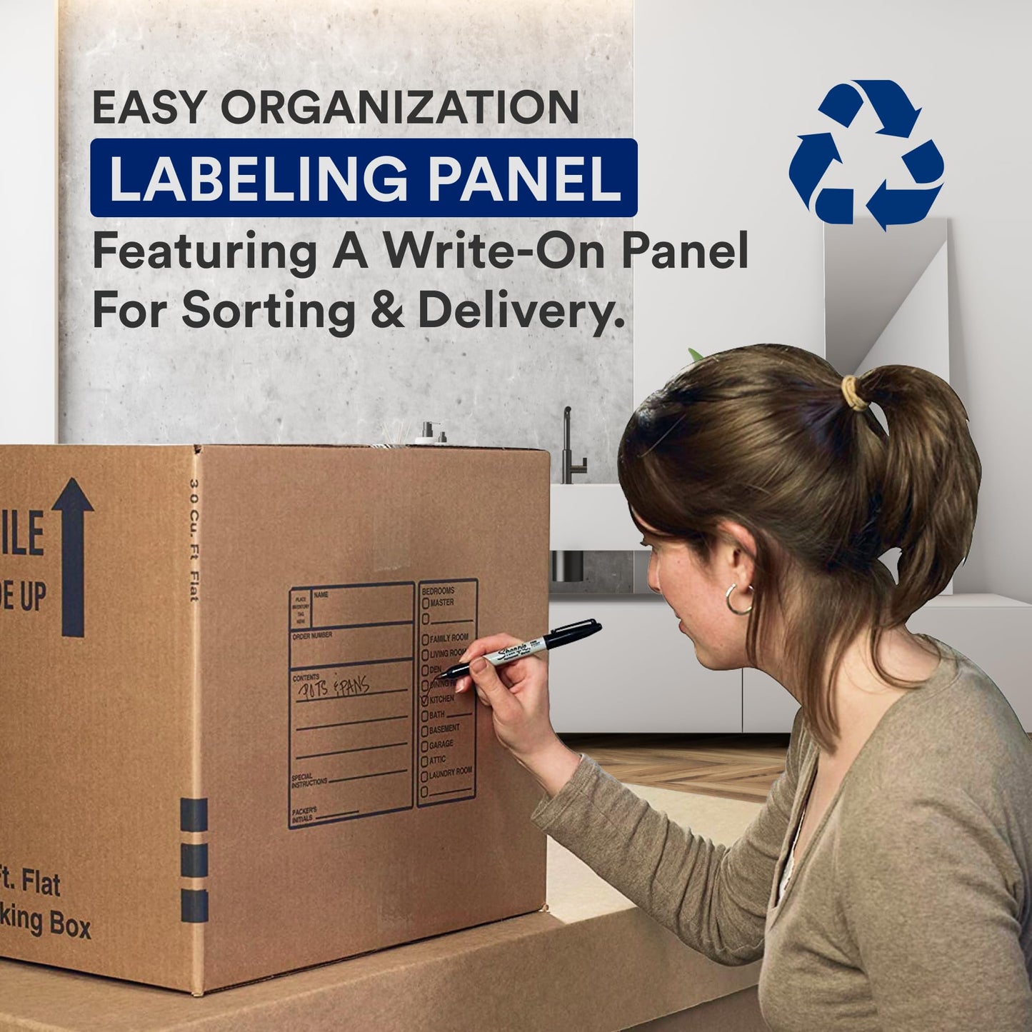 BOX USA Moving Boxes Large Heavy Duty 18x18x24 (6-Pack) Corrugated Cardboard Box for Shipping, Mailing, Packing, Packaging and Storage 18"L x 18"W x 24"H
