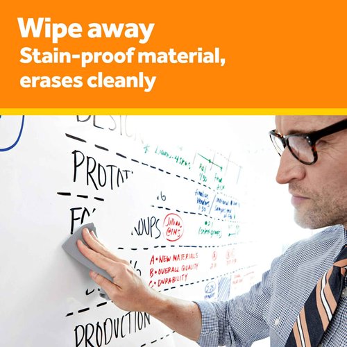 Post-it Dry Erase Surface with Adhesive Backing, 36" x 24", White – Transform Surfaces into a Dry Erase Board – Easy Installation and Removal