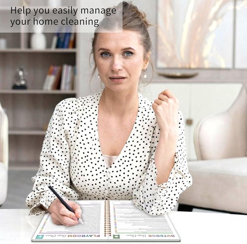 Skiennix ADHD Cleaning Planner - Daily, Weekly & Monthly Checklist for Adults | Green Notebook