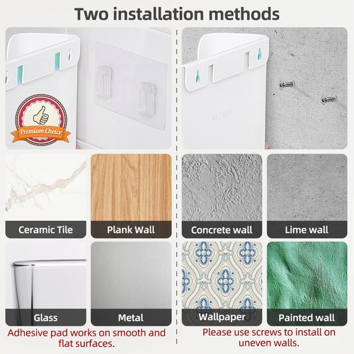 FKTXCO Hanging Wall Mount File Organizer Holder No Drilling Door Office Mail Supplies Storage Magazine Envelope Planner Wall Single Pocket Plastic (Off White)