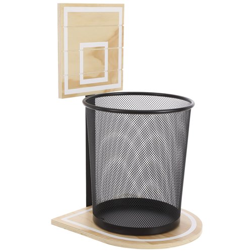 Houseables Basketball Trash Can, Basketball Hoop Trash Can, Hoop Bin, Wastebasket Game, Sports Garbage Bin, Fun Trashcan Net, for Bedroom, Kids Room, Gamer, Boys, Decor, Office, Gift, Wood Backboard