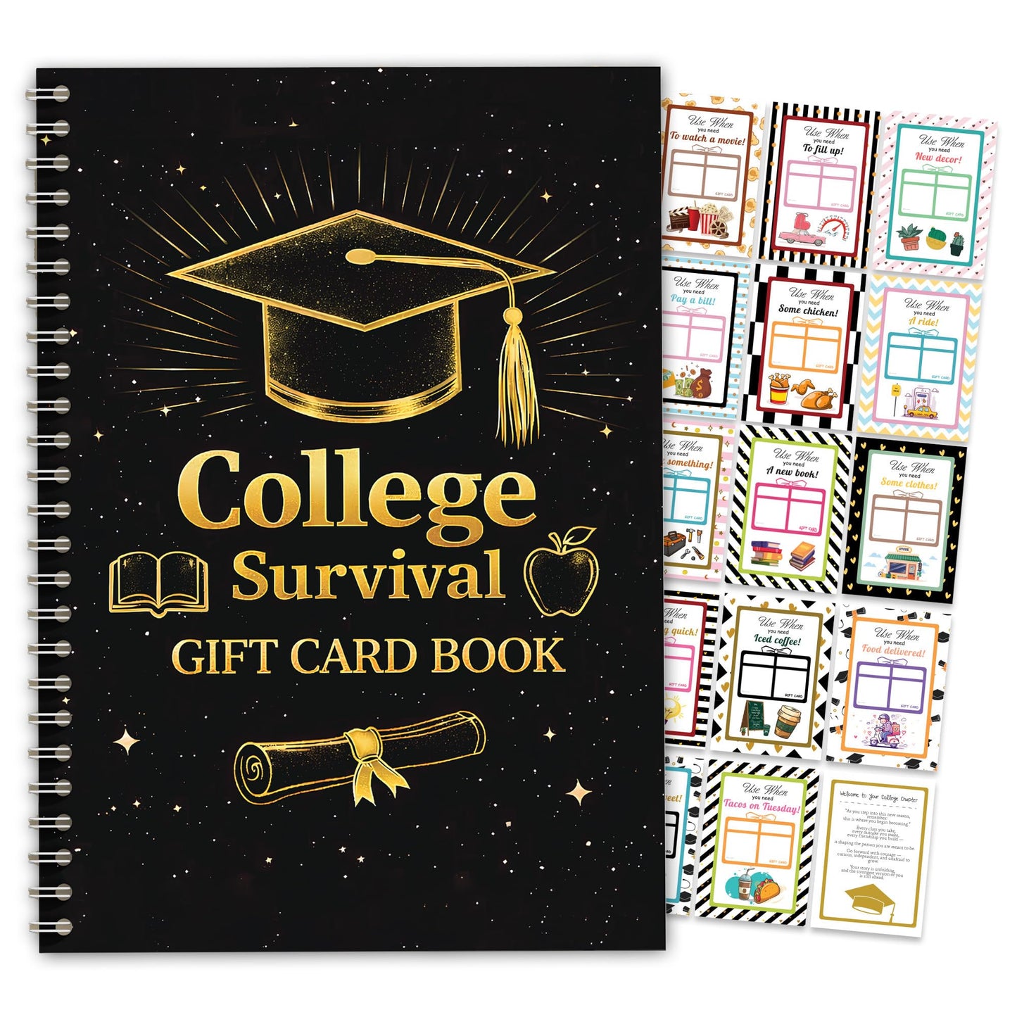 College survival gift card book, College Survival Kit, Graduation College Gift Card Book 2026 open when envelopes fo Graduation college student – Graduation Gifts for High School Survival Gifts Card Booklet Holder Book