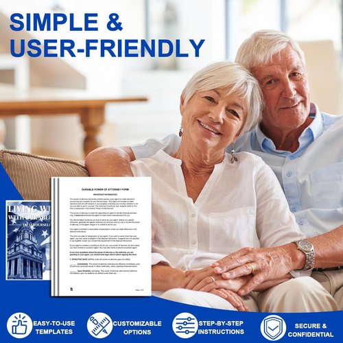 ZHUKEYONG Legal Documents Kit, Durable Power of Attorney, Healthcare Directive and Last Will & Testament Forms, Self-Help Estate Planning Set