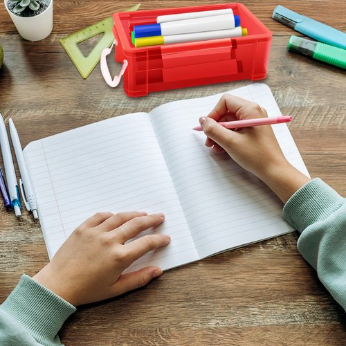 20 Pcs Plastic Crayon Box Bulk Stackable Crayon Organizer Storage Containers with Latching Lid Stationery Storage Containers for Office School Classroom Supplies Crayons Pens Mini Pencils Gifts