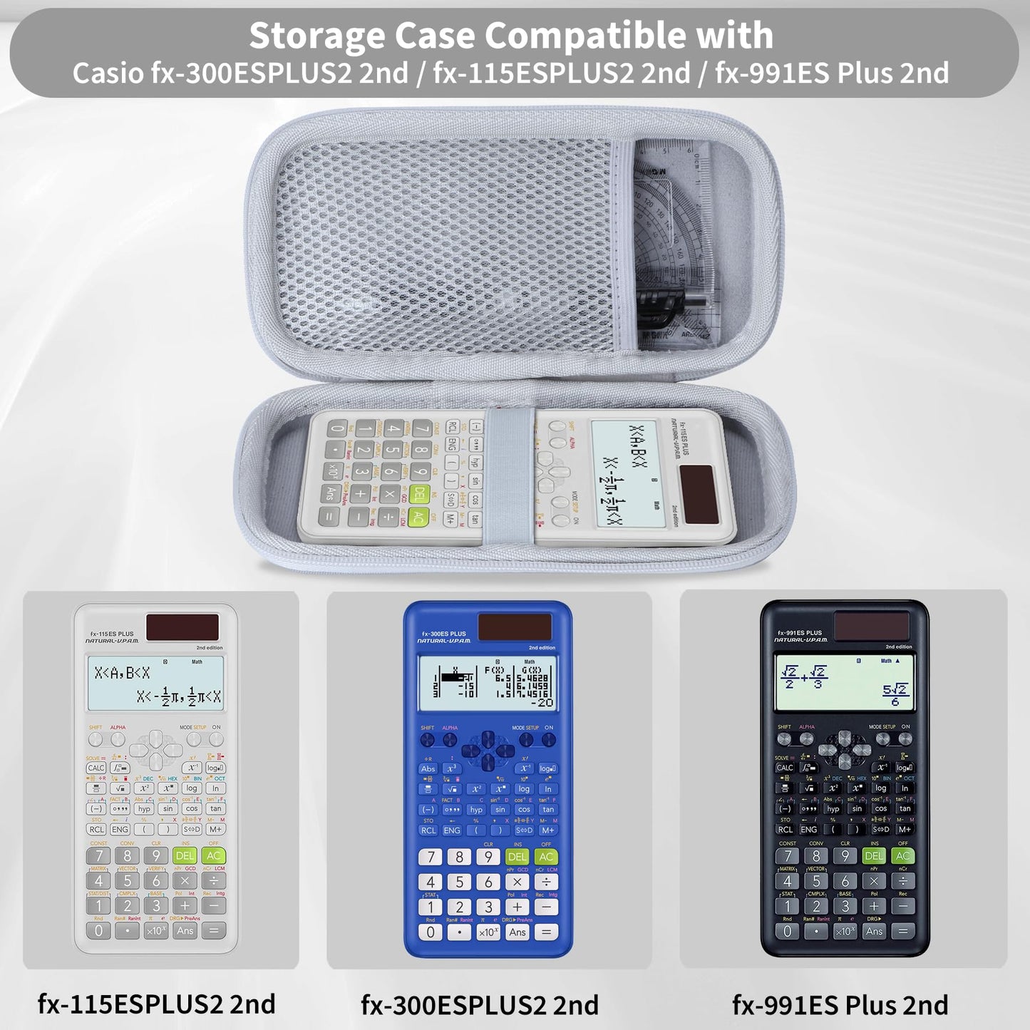 Peyyargo Case Compatible with Texas Instruments TI-30XIIS /TI-30XS /TI-30Xa /TI-36X Pro/Casio FX-115 ESPLUS2 2nd Edition/FX-991 ES Plus-2nd Edition/FX-82 ES Scientific Calculator (Case Only) - White