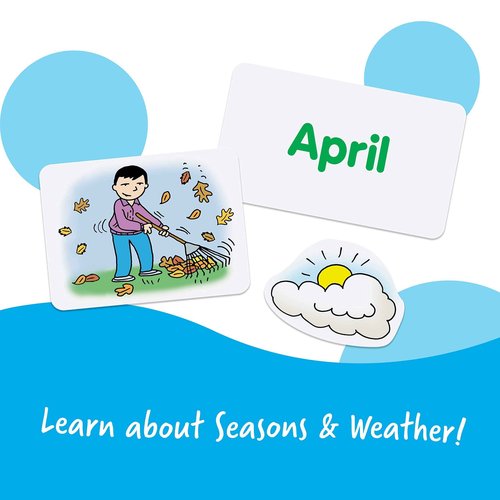 Learning Resources Calendar & Weather Pocket Chart + Patterned Hand Pointers (Set of 3)