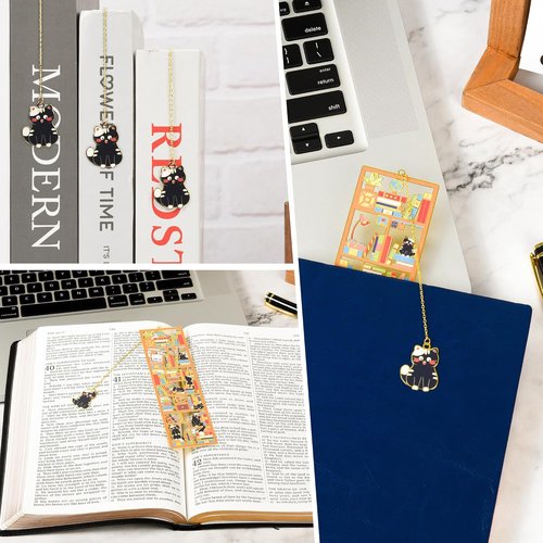 Black Cat Bookmark - Metal Charm with Gift Box | Perfect Reading Gift for Cat Lovers & Teachers