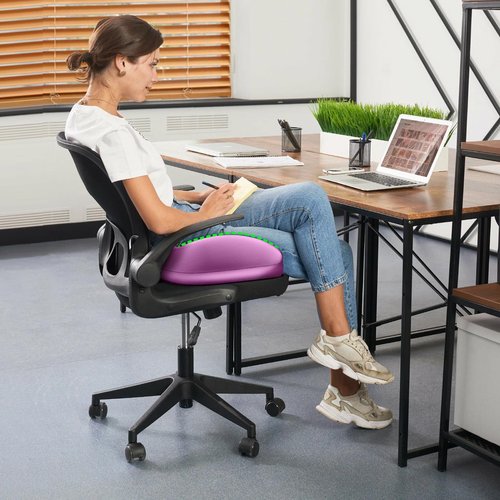 Benazcap Large Seat Cushion for Office Chair Memory Foam Coccyx Pain Relief Cushion Pillow for Back Support Non-Slip Seat Pad for Office Desk, Car Seat, Wheelchair, Sciatica-Pink