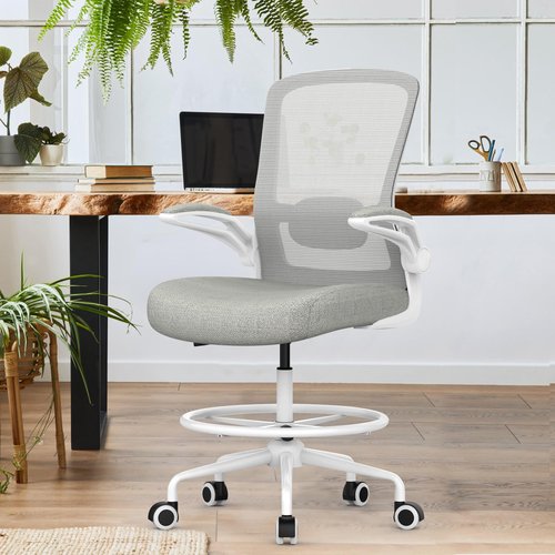 Mimoglad 𝐃𝐫𝐚𝐟𝐭𝐢𝐧𝐠 𝐂𝐡𝐚𝐢𝐫, Tall Office Chair with Adjustable Lumbar Support, Ergonomic Standing Desk Chair, Mesh Computer Chair for Drawing Work