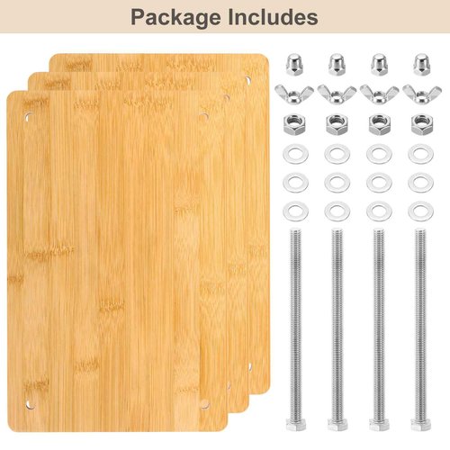PATIKIL Wooden Book Press, 11.5x7.9Inch 3 Boards 2 Binding Layer Portable Bamboo Book Press Bookbinding Machine Tool Kits for Book Binding Supplies Handmade Paper Press, Wood
