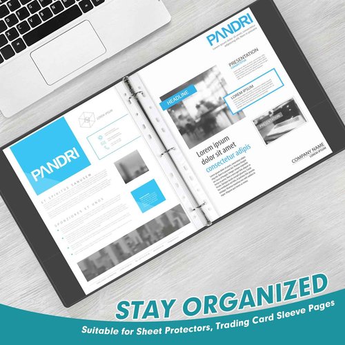 3 Ring Binder 1 Inch, PANDRI 12 Pack 1-Inch Binder Fits Letter Size 8.5'' x 11'' Paper, Versatile Binders for Office Home School, 2 Pockets, Black