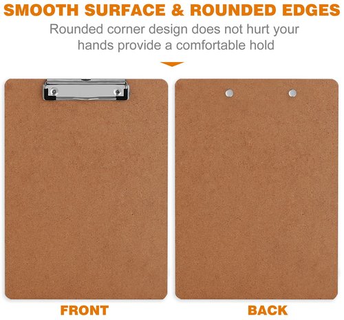 Clipboards, HERKKA 25 Pack Hardboard Office Clipboards Low Profile Clip Standard A4 Letter Size, ECO Friendly