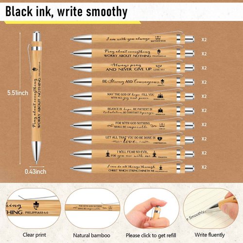 Kosiz 40 Pcs/20 Set Christian Gifts Bulk Notebook Bible Verse Pen Religious Spiral Notebook with Sticky Notes Christmas Appreciation Gifts for Church Pastor Clergy Sunday Shool Teacher (Kraft)