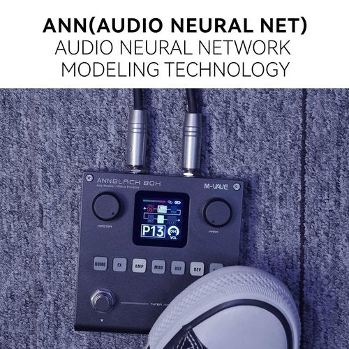 M-VAVE Guitar Pedal Reverb Sampling Studio Multi Effects 80 Editable Preset ANN Audio Delay Boost Effector Black Box with 6 Effect Modules AMP CAB
