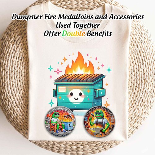 10PCS Fun Dumpster Fire Frog Challenge Coin - The Strongest Steel is Forged Dumpster Fire Coin - Emotional Support This is Fine Chip - Inspirational Funny Desk Accessories Gifts for Work Men Women
