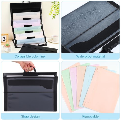 Teling 2 Pcs Wall File Organizer Hanging Folders Wall Storage and Classroom Organization 6 Removable Poly Hanging File Organizer for Classroom Home Office School(Pastel)