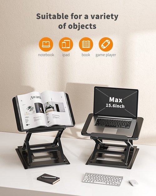 HUANUO Adjustable Laptop Riser - 9 Adjustable Angles, Easy Sit or Stand, Fits 15.6 Inch Laptop & Notebook
