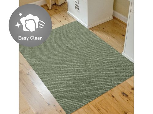 Bungalow Flooring Barbury Weave 9to5 Desk Chair Mat, 3' x 4', Made in USA, Stain-Resistant, Anti-Slip Rubber Backing, Sage