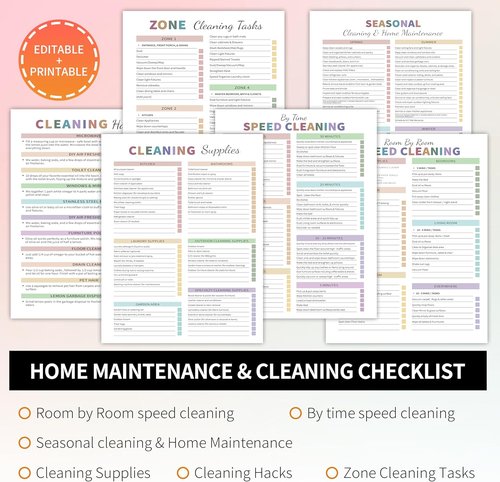 Skiennix ADHD Cleaning Planner - Daily, Weekly & Monthly Checklist for Adults | Green Notebook