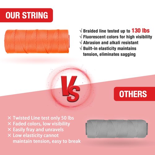 Goldblatt Mason Line, 500 Feet #18 Braided Nylon String, Perfect for Gardening or Masonry Tools
