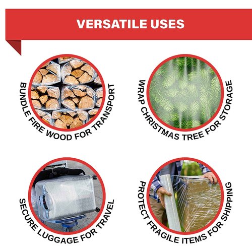 4 Pack 17.5" Clear Stretch Wrap and 2 Pack Mini Hand Stretch Wrap