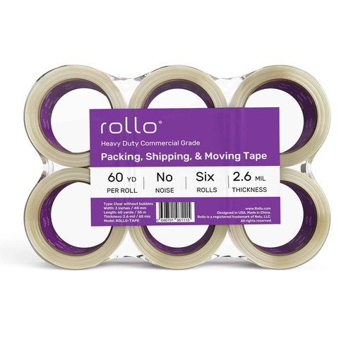 Rollo Shipping Scale and No Noise Tape Bundle - Scale for Shipping Packages with No Noise Silent Packing Tape