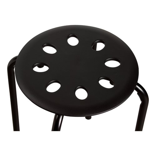 Norwood Commercial Furniture Stacking Stools for Kids and Adults, 17.75" Standard Height Portable Nesting Office and Classroom Stools, Black, Pack of 5