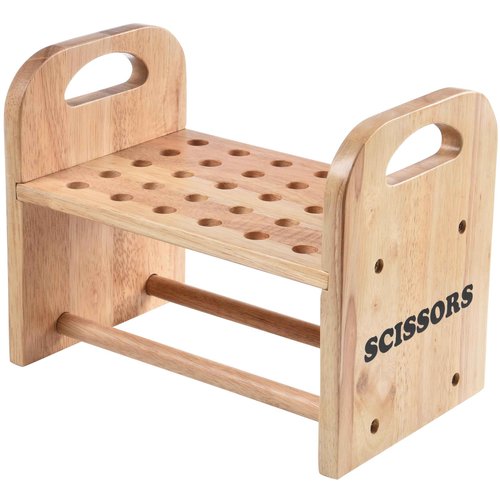 Constructive Playthings Natural Wood Scissors Holder, Classroom, Playroom, Craft Room Organization, Holds 30 Pairs of Kids' Scissors