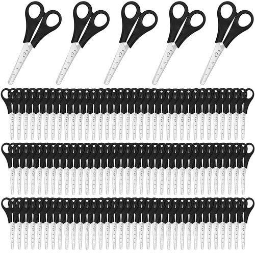 Honoson 150 Pack Scissors Bulk 5 Inch Blunt Tip Kids Safety Scissors Bulk All Purpose Snips for School Classroom Kindergarten Primary Craft Projects Office Sewing Craft Supplies(Black)