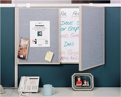 Ghent VisuALL Bulletin Board - Gray Fabric with Non-Magnetic Whiteboard Interior | 41302