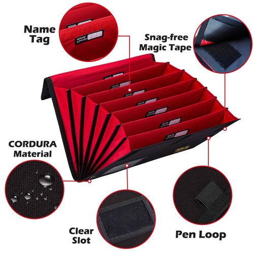 Rough Enough Accordion Expanding File Folder Important Document Organizer Storage with 7 Pockets for Home Office Travel Black Cordura
