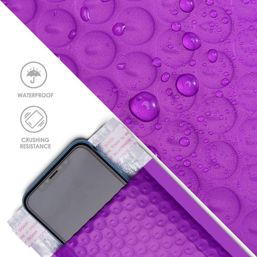 Metronic Bubble Mailers - Purple 4x8 | Self-Seal Padded Envelopes for Small Business - Case of 800