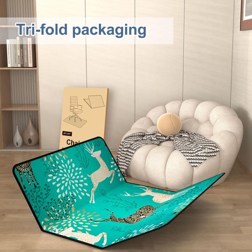 Heavy Duty Office Chair Mat for Carpet and Hardwood Floor Bohemian Desk Chair Mat Rug 36'' x 48'' Jacquard Woven Surface Floor mats for Office