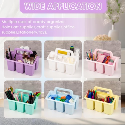 Find Scrapblooms Plastic Caddy For Classroom,Office,Home,6-pack Storage Caddy For Pencil,Pen,Craft Tools (Pastel Color)