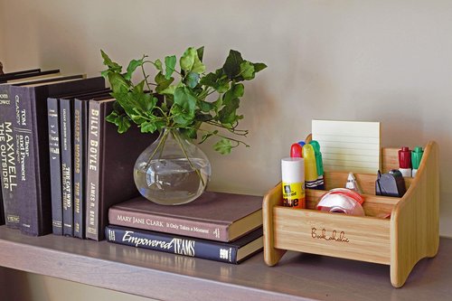Bookaholic Desk Organizer 3 Tier Bamboo Desk Storage for Office Supplies, Toiletries, Crafts, Great for Desk, Vanity, Tabletop in Home or Office