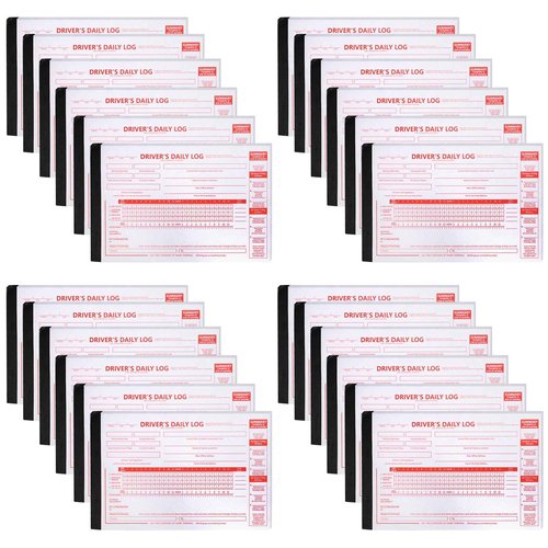 24 Pack Driver Daily Log Book 8.5" x 5.5" Driver's Log Book with Detailed Driver Vehicle Inspection Report & Simplified Recap 2 Ply with Carbon Driver's Daily Log Book for Truck Drivers