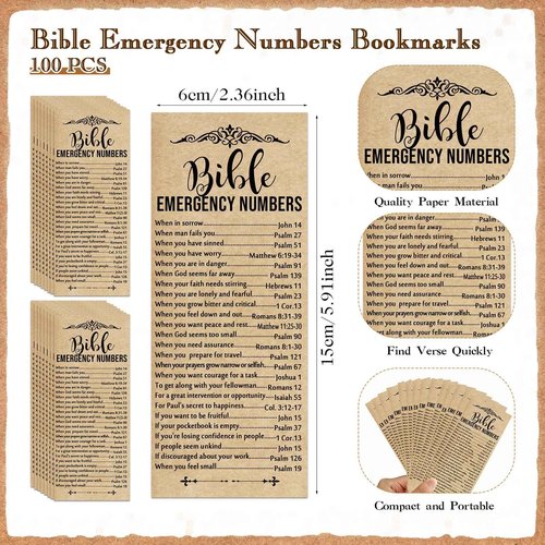 Feifeiya 100 Sets Pastor Appreciation Gifts Bulk Christian Bamboo Pen, Bible Verse Church Gift Religious Silicone Keychain with Emergency Scripture Bookmarks for Sunday School Baptism Party Favors