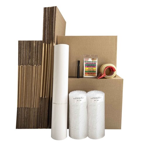 UBOXES Moving Boxes - 2 Room Bigger Smart Moving Kit - 28 Boxes,Tape, More