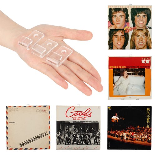 Clear Vinyl Record Shelf Wall Mount 36 Pack - Stylish Acrylic Album Holder for Home and Office - Display Your Daily LP Listening with Small Art Hooks - Includes Easy Installation Hardware (36)